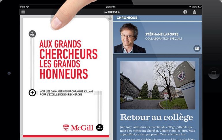 LA Presse + : Stéphane Laporte signe une chronique sur le Collège de Montréal