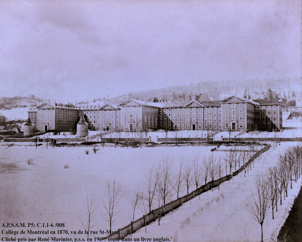 La fin de la construction du nouveau Collège de Montréal, adjacent au Grand Séminaire