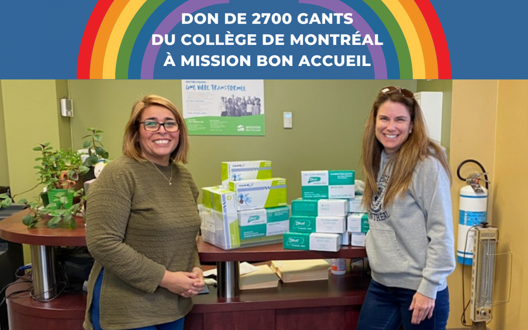 Don de 2700 gants du Collège à Mission Bon Accueil