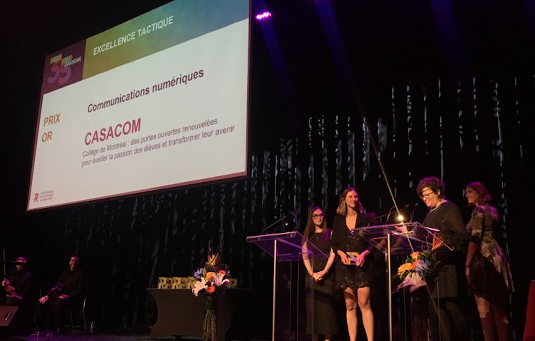 Une campagne numérique du Collège de Montréal remporte les grands honneurs lors des Prix d’excellence de la SQPRP