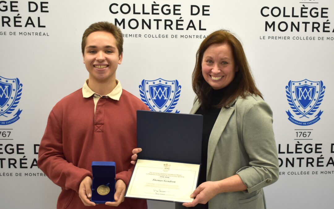 Thomas Gendron, récipiendaire 2024 de la Médaille de la Gouverneure générale